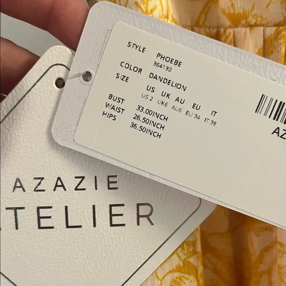 Azazie Yellow Floral Maxi Dress - Picture 4 of 5